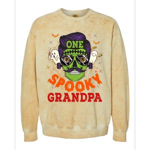 One Spooky Grandpa Halloween Horror Man Sunglasses Family Colorblast Crewneck Sweatshirt