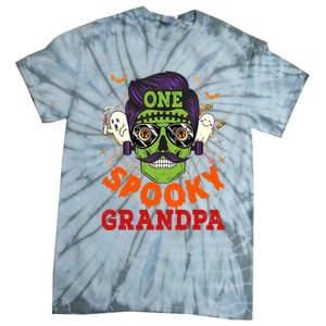 One Spooky Grandpa Halloween Horror Man Sunglasses Family Tie-Dye T-Shirt