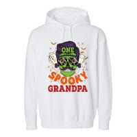 One Spooky Grandpa Halloween Horror Man Sunglasses Family Garment-Dyed Fleece Hoodie