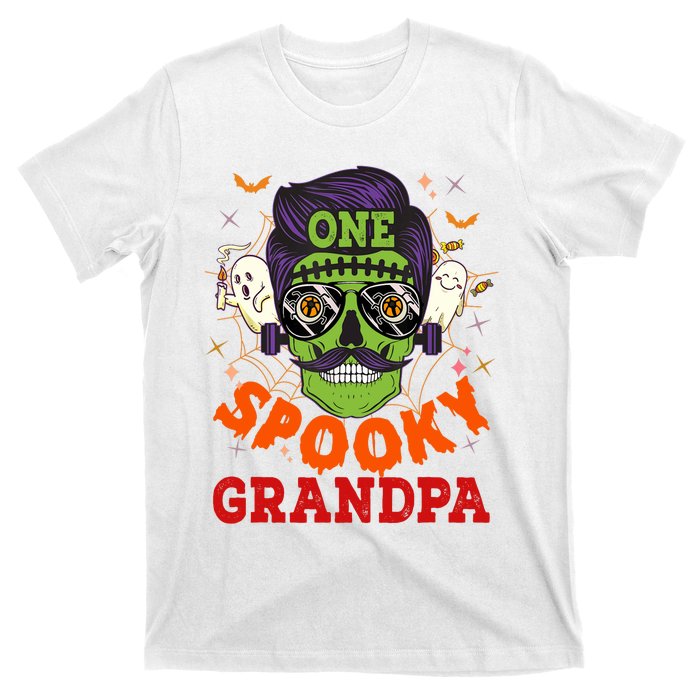 One Spooky Grandpa Halloween Horror Man Sunglasses Family T-Shirt