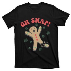 Oh Snap Gingerbread Man Broken Leg Christmas T-Shirt