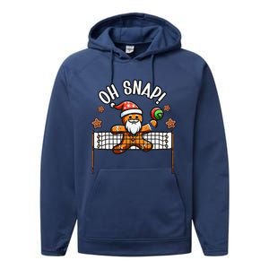 Oh Snap Gingerbreadman Christmas Volleyball Performance Fleece Hoodie