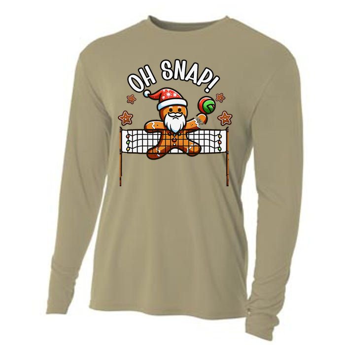 Oh Snap Gingerbreadman Christmas Volleyball Cooling Performance Long Sleeve Crew