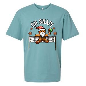 Oh Snap Gingerbreadman Christmas Volleyball Sueded Cloud Jersey T-Shirt