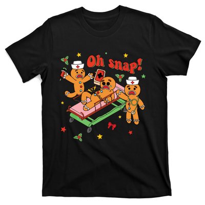 Oh Snap Gingerbread Nurse Funny Nursing Christmas Holiday T-Shirt