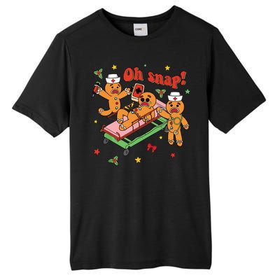 Oh Snap Gingerbread Nurse Funny Nursing Christmas Holiday Tall Fusion ChromaSoft Performance T-Shirt