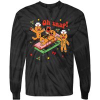 Oh Snap Gingerbread Nurse Funny Nursing Christmas Holiday Tie-Dye Long Sleeve Shirt