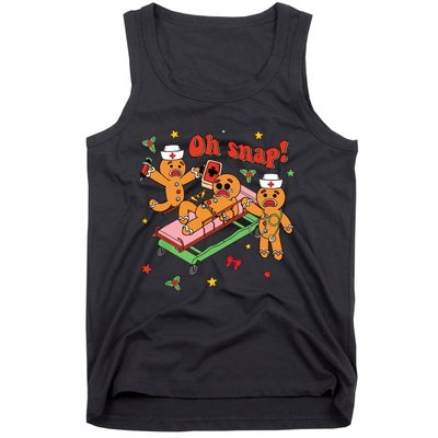 Oh Snap Gingerbread Nurse Funny Nursing Christmas Holiday Tank Top