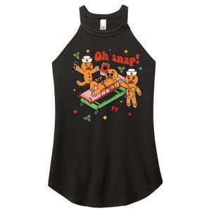 Oh Snap Gingerbread Nurse Funny Nursing Christmas Holiday Women's Perfect Tri Rocker Tank