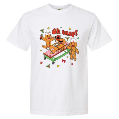 Oh Snap Gingerbread Nurse Funny Nursing Christmas Holiday Garment-Dyed Heavyweight T-Shirt