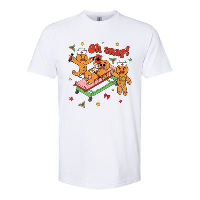 Oh Snap Gingerbread Nurse Funny Nursing Christmas Holiday Softstyle CVC T-Shirt