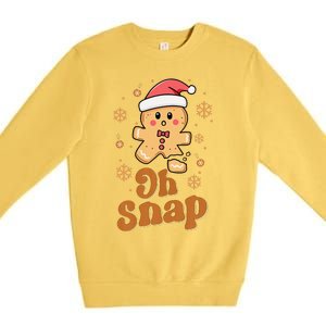 Oh Snap Gingerbread Man Cute Christmas Cookie Baking Team Premium Crewneck Sweatshirt