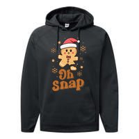 Oh Snap Gingerbread Man Cute Christmas Cookie Baking Team Performance Fleece Hoodie