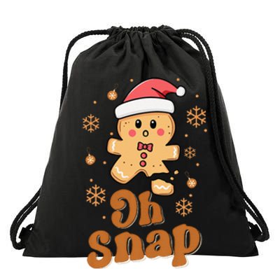 Oh Snap Gingerbread Man Cute Christmas Cookie Baking Team Drawstring Bag