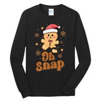 Oh Snap Gingerbread Man Cute Christmas Cookie Baking Team Tall Long Sleeve T-Shirt