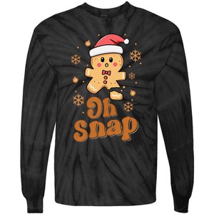 Oh Snap Gingerbread Man Cute Christmas Cookie Baking Team Tie-Dye Long Sleeve Shirt