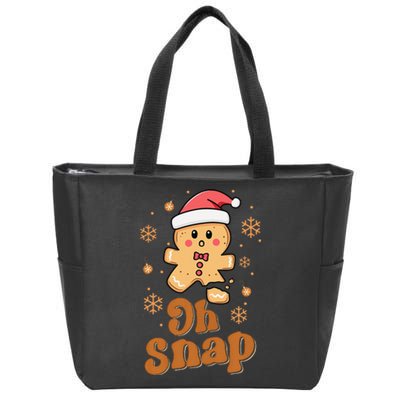 Oh Snap Gingerbread Man Cute Christmas Cookie Baking Team Zip Tote Bag