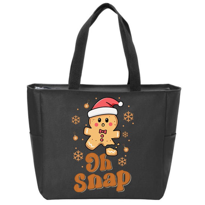 Oh Snap Gingerbread Man Cute Christmas Cookie Baking Team Zip Tote Bag