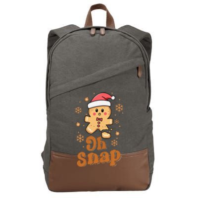 Oh Snap Gingerbread Man Cute Christmas Cookie Baking Team Cotton Canvas Backpack