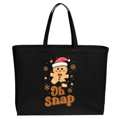 Oh Snap Gingerbread Man Cute Christmas Cookie Baking Team Cotton Canvas Jumbo Tote