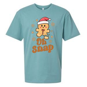 Oh Snap Gingerbread Man Cute Christmas Cookie Baking Team Sueded Cloud Jersey T-Shirt