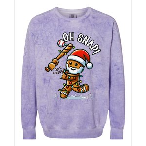 Oh Snap Gingerbreadman Christmas Baseball Colorblast Crewneck Sweatshirt