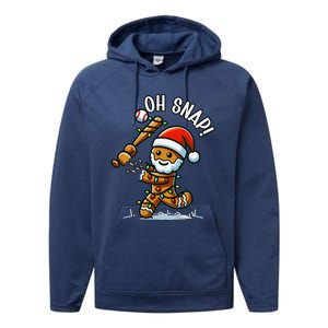 Oh Snap Gingerbreadman Christmas Baseball Performance Fleece Hoodie