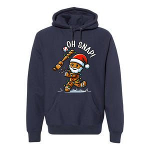 Oh Snap Gingerbreadman Christmas Baseball Premium Hoodie