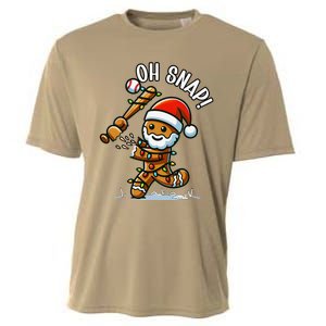 Oh Snap Gingerbreadman Christmas Baseball Cooling Performance Crew T-Shirt