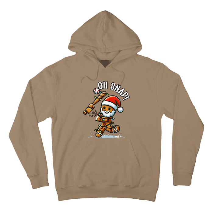 Oh Snap Gingerbreadman Christmas Baseball Hoodie