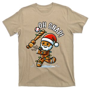 Oh Snap Gingerbreadman Christmas Baseball T-Shirt