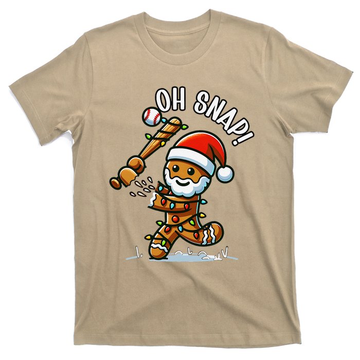 Oh Snap Gingerbreadman Christmas Baseball T-Shirt