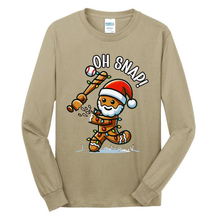 Oh Snap Gingerbreadman Christmas Baseball Tall Long Sleeve T-Shirt