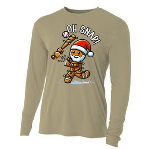 Oh Snap Gingerbreadman Christmas Baseball Cooling Performance Long Sleeve Crew