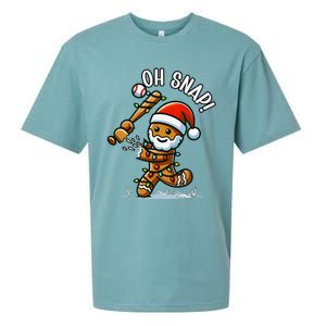 Oh Snap Gingerbreadman Christmas Baseball Sueded Cloud Jersey T-Shirt