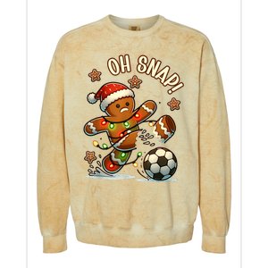 Oh Snap Gingerbreadman Christmas Soccer Colorblast Crewneck Sweatshirt