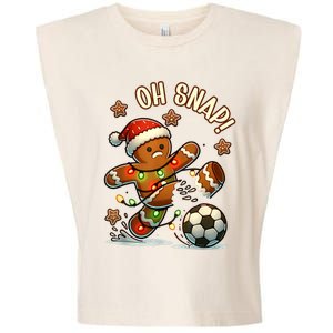 Oh Snap Gingerbreadman Christmas Soccer Garment-Dyed Women's Muscle Tee