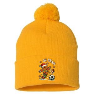 Oh Snap Gingerbreadman Christmas Soccer Pom Pom 12in Knit Beanie