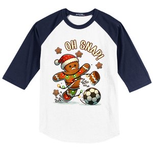 Oh Snap Gingerbreadman Christmas Soccer Baseball Sleeve Shirt