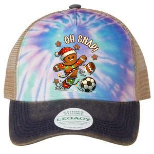 Oh Snap Gingerbreadman Christmas Soccer Legacy Tie Dye Trucker Hat