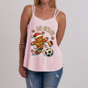 Oh Snap Gingerbreadman Christmas Soccer Women's Strappy Tank