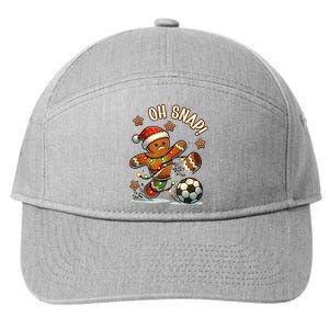 Oh Snap Gingerbreadman Christmas Soccer 7-Panel Snapback Hat