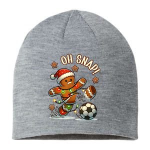 Oh Snap Gingerbreadman Christmas Soccer Sustainable Beanie