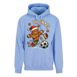 Oh Snap Gingerbreadman Christmas Soccer Unisex Surf Hoodie