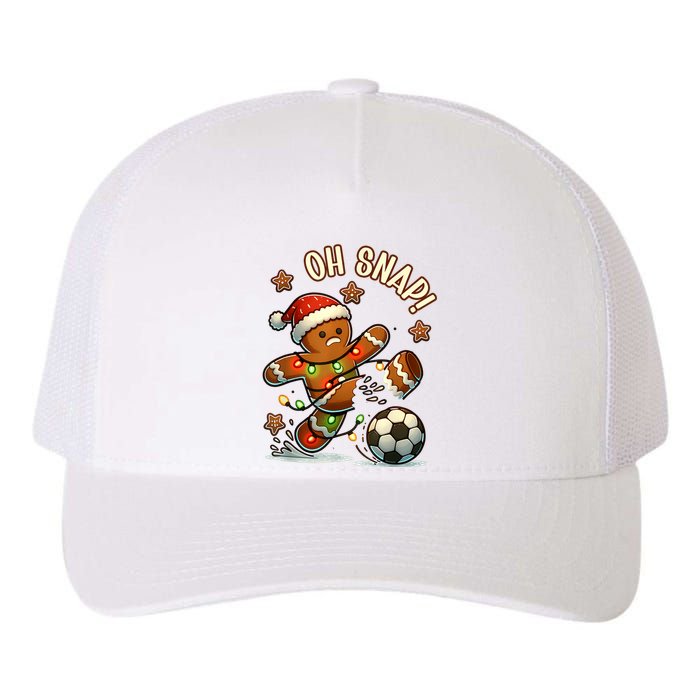 Oh Snap Gingerbreadman Christmas Soccer Yupoong Adult 5-Panel Trucker Hat