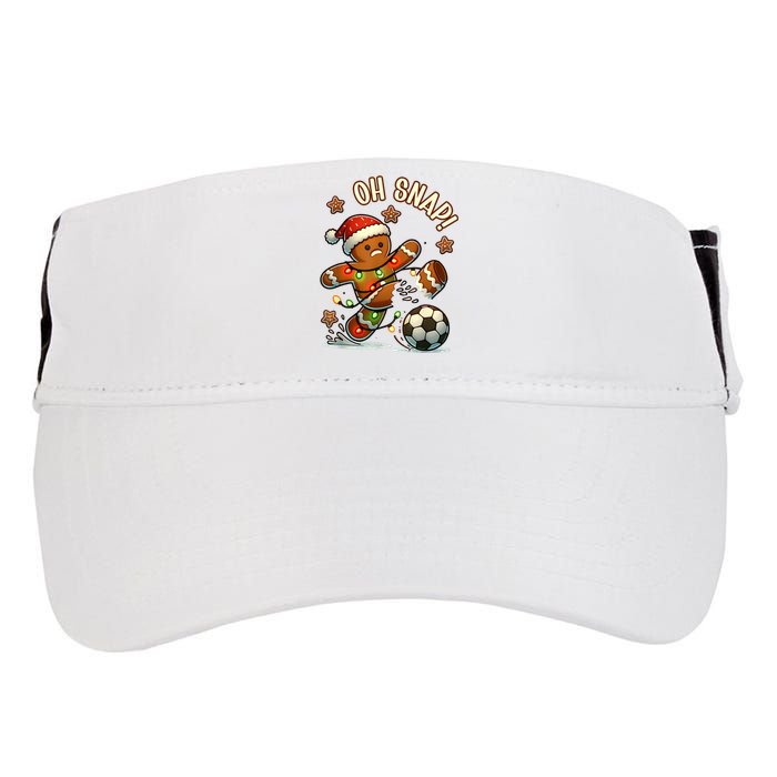 Oh Snap Gingerbreadman Christmas Soccer Adult Drive Performance Visor