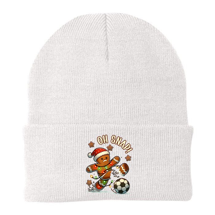 Oh Snap Gingerbreadman Christmas Soccer Knit Cap Winter Beanie