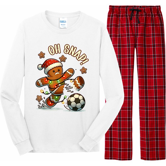 Oh Snap Gingerbreadman Christmas Soccer Long Sleeve Pajama Set