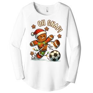 Oh Snap Gingerbreadman Christmas Soccer Women's Perfect Tri Tunic Long Sleeve Shirt