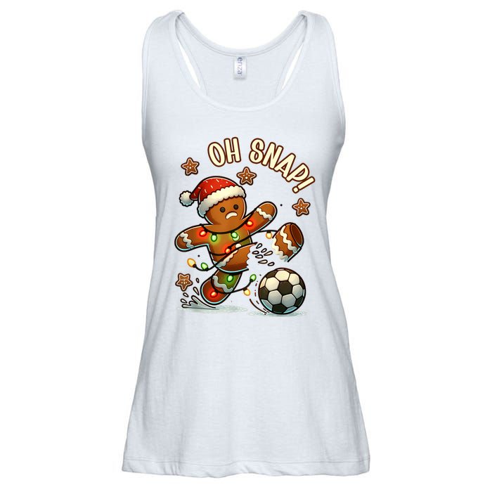 Oh Snap Gingerbreadman Christmas Soccer Ladies Essential Flowy Tank